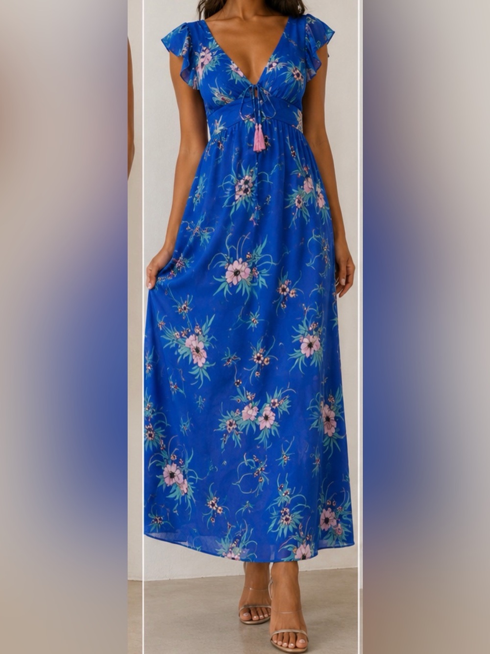 Marshalls Blue Floral Maxi Dress